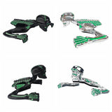 Motorrad Leuchtend Grün Totenkopf Skelett Ornament Dekorative Figur Statue Chopper Bobber Ratrod Fender Scheinwerfer Visier Scheinwerfer