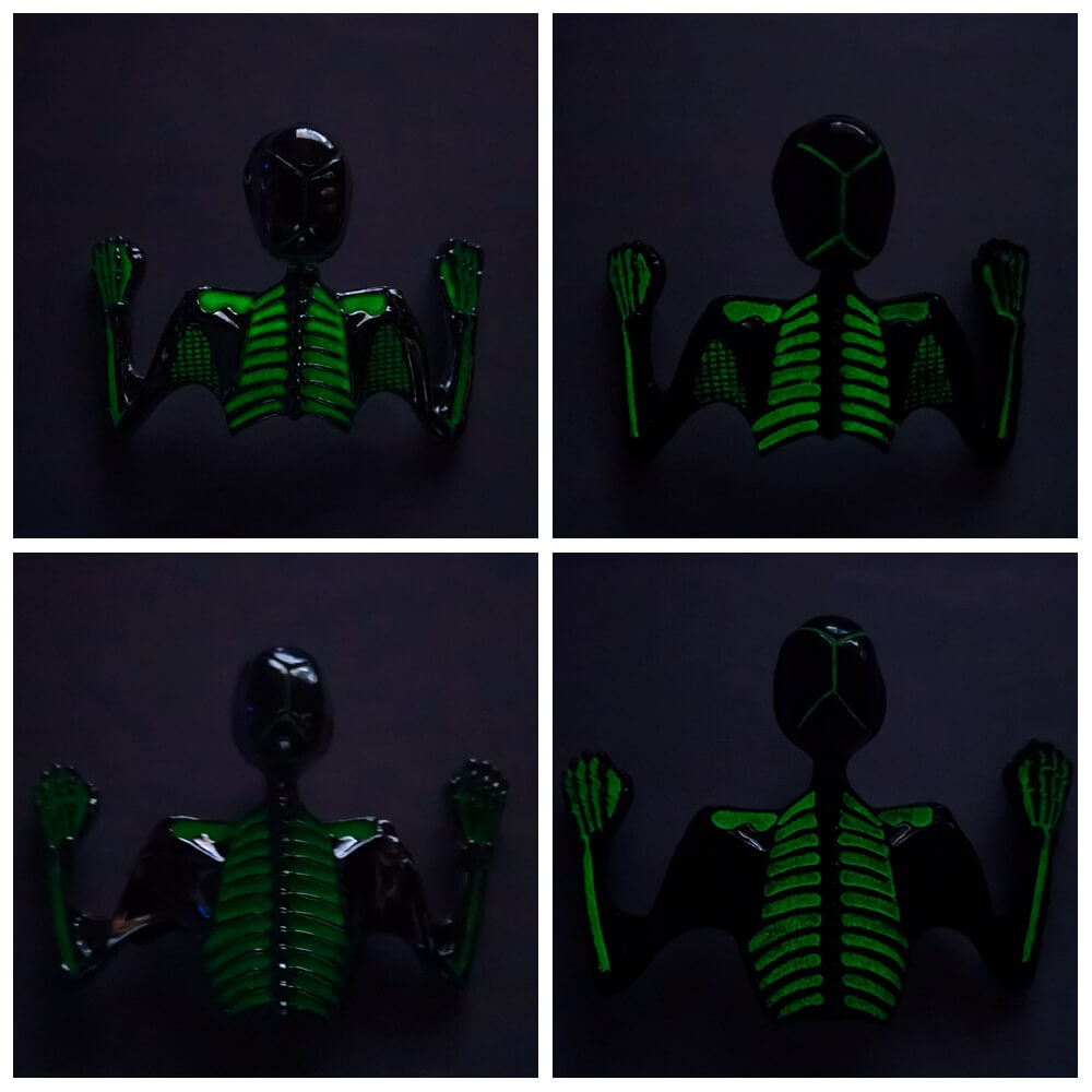 Motorcycle Luminous Green Skull Skeleton Ornament Decorative Figure Statue Chopper Bobber Ratrod Fender Headlight Visor headlamp - pazoma