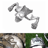 Motorcycle Metal Skeleton Skull Figure Statue Fender Visor Ornament Headlight Visor Trim Headlamp Decorative - pazoma