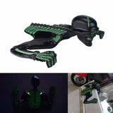 Motorcycle Metal Skeleton Skull Figure Statue Fender Visor Ornament Headlight Visor Trim Headlamp Decorative - pazoma