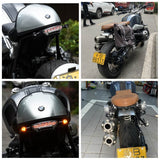 Mini Bullet 3 in 1 Rear LED Turn Signal Indicators w/Brake Tail Light 2 in 1 Front Blinker w/DRL For Harley Chopper Bobber Cafe Race - pazoma