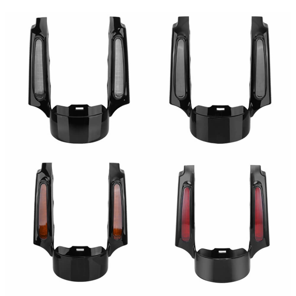 Rear Fender Extension Fascia W/LED Turn Signal Brake Tail Light For Harley Touring Road King CVO Ultra Classic Electra Glide Street 09-13 FLHR - pazoma