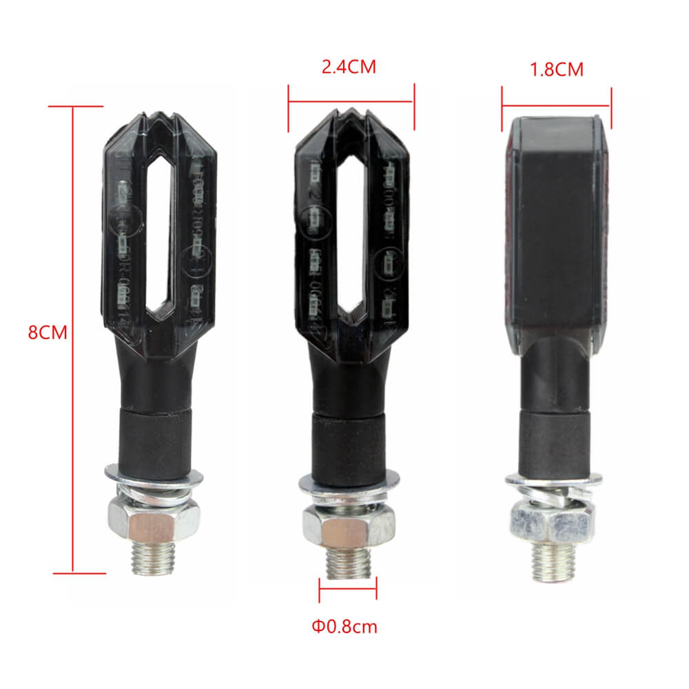 Motorcycle Double Side LED Turn Signal Indicator Light Ultra Bright 12V Amber Blinker For Honda Yamaha Kawasaki Suzuki Aprilia Benelli Ducati - pazoma