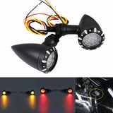 Motorcycle Universal 3 in 1 LED Turn Signals w/Tail Light  Brake Blinker Turn Indicator Light Harley Chopper Bobber Cafe Racer Custom Cruisers - pazoma