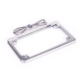 Motorcycle Universal 4x7" Flat Style Hidden LED Board License Plate Frame - pazoma