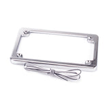 Motorcycle Universal 4x7" Flat Style Hidden LED Board License Plate Frame - pazoma