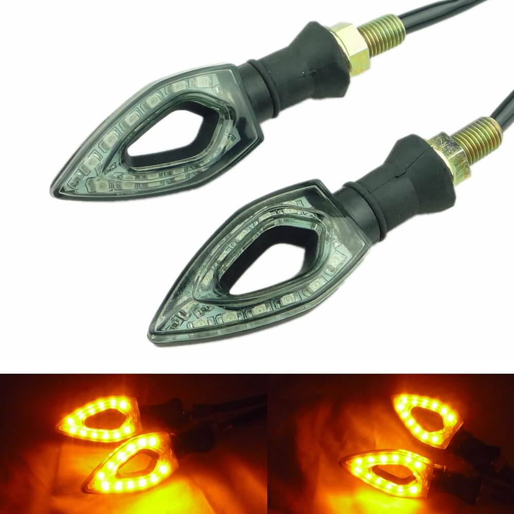 Motorcycle LED Turn Signal Moto Flasher Indicator Light DC 12V Universal Amber Blinker Lamp For BMW KAWASAKI YAMAHA R1 - pazoma