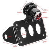 Motorcycle Side Mount Lucas-Style Tail Light w/ 7"x 4" License Number Plate Rear Stop Light For Harley Cafe Racer Cruiser Scrambler Bobber - pazoma