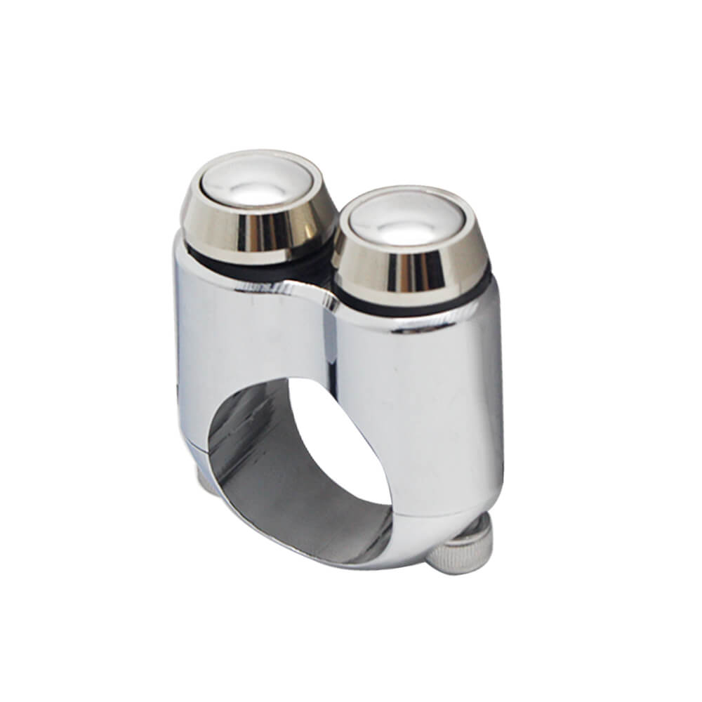 1" 7/8" Handlebar Custom Vintage Cafe Racer Push Switch Gear Housing Dual Button Momentary 2 Buttons for Honda Harley XS650 - pazoma