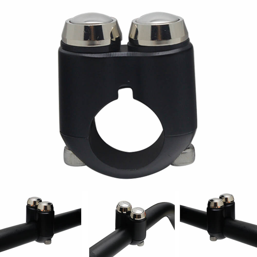 One Inch Handlebar Custom Micro Switch Gear Dual Button 2-Button Control Momentary M-Switch Bobber Cafe Racer Chopper for 25.4mm 1" Bars - pazoma