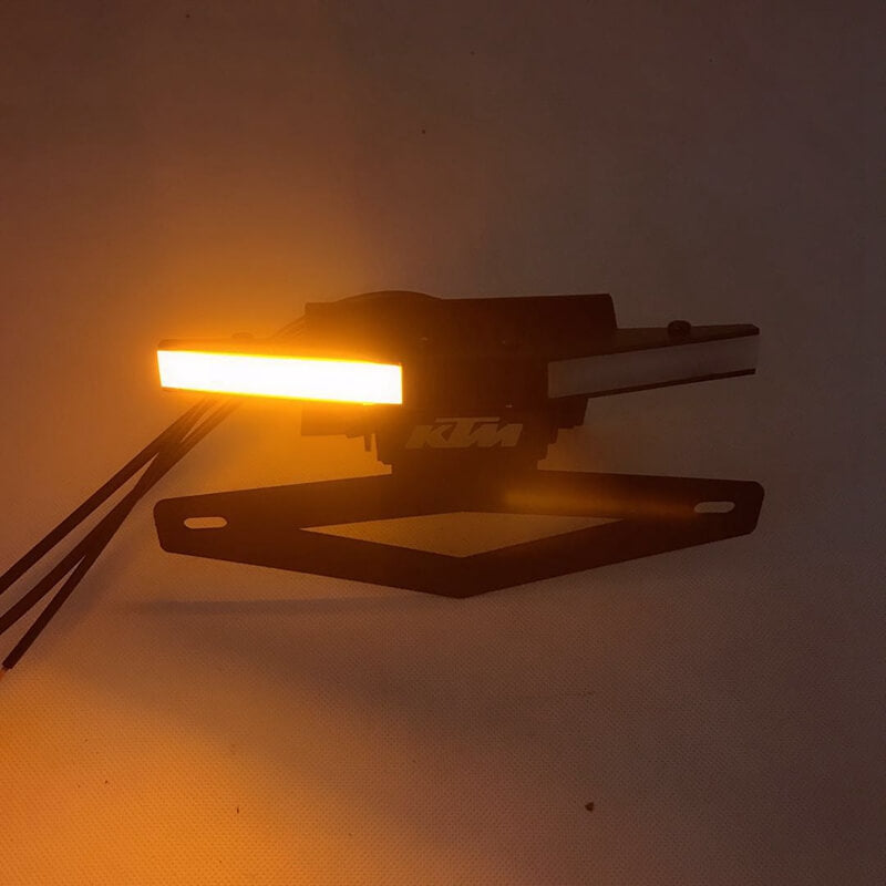 LED Tail Tidy Fender Eliminator Kit Integrated Turn Signals License Plate Holder Light Bracket For KTM RC390 2015-2019 - pazoma