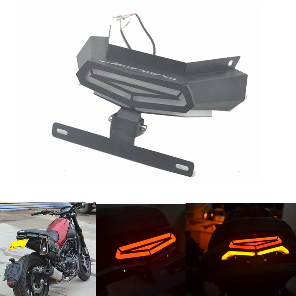 Benelli Leoncino 500 BJ500 LED Tail Tidy Stealth Fender Eliminator Kit Rear Tail Brake Light Turn Signal License Plate Light Bracket - pazoma