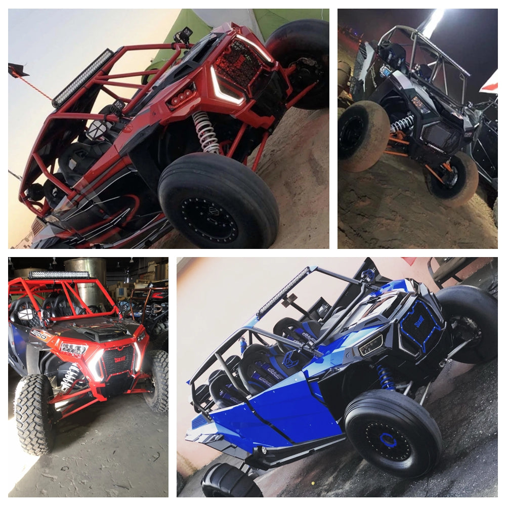 POLARIS RZR XP- FANG LIGHTS Marker Corner Blinker DRL Accent 1000 Turbo S XP4 UTV Front Signature Turn Turn Signal Light 2018-2025 - pazoma