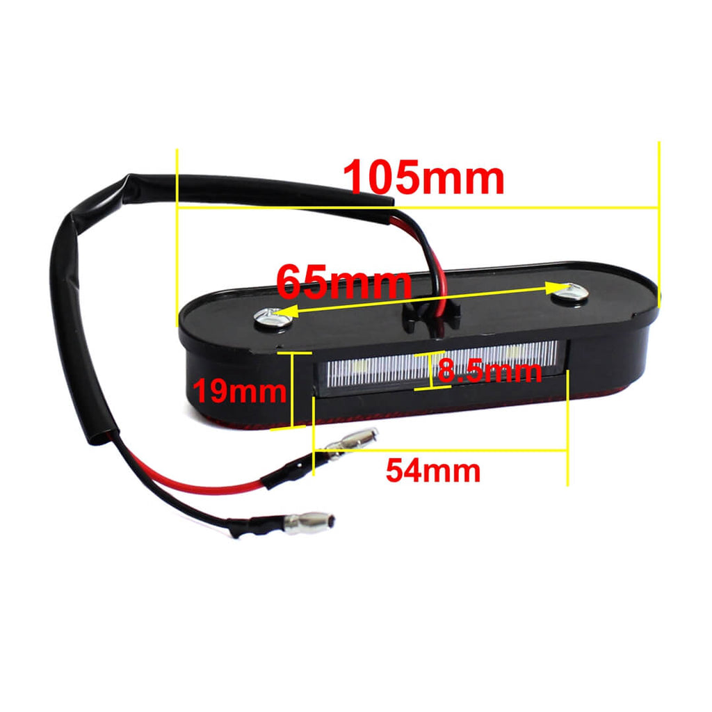 Pazoma Universal Motorcycle 3 LED Tail License Number Plate Light with Red Reflector - pazoma