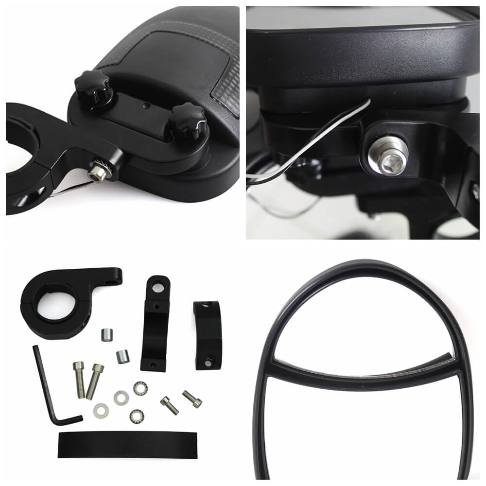 UTV Universal Side Mirrors w/LED Turn Signal Light | Polaris RZR800/900 John Deere Gator HPX XUV Kawasaki Mule Yamaha Rhino 1.75" Roll Bars Clamp - pazoma