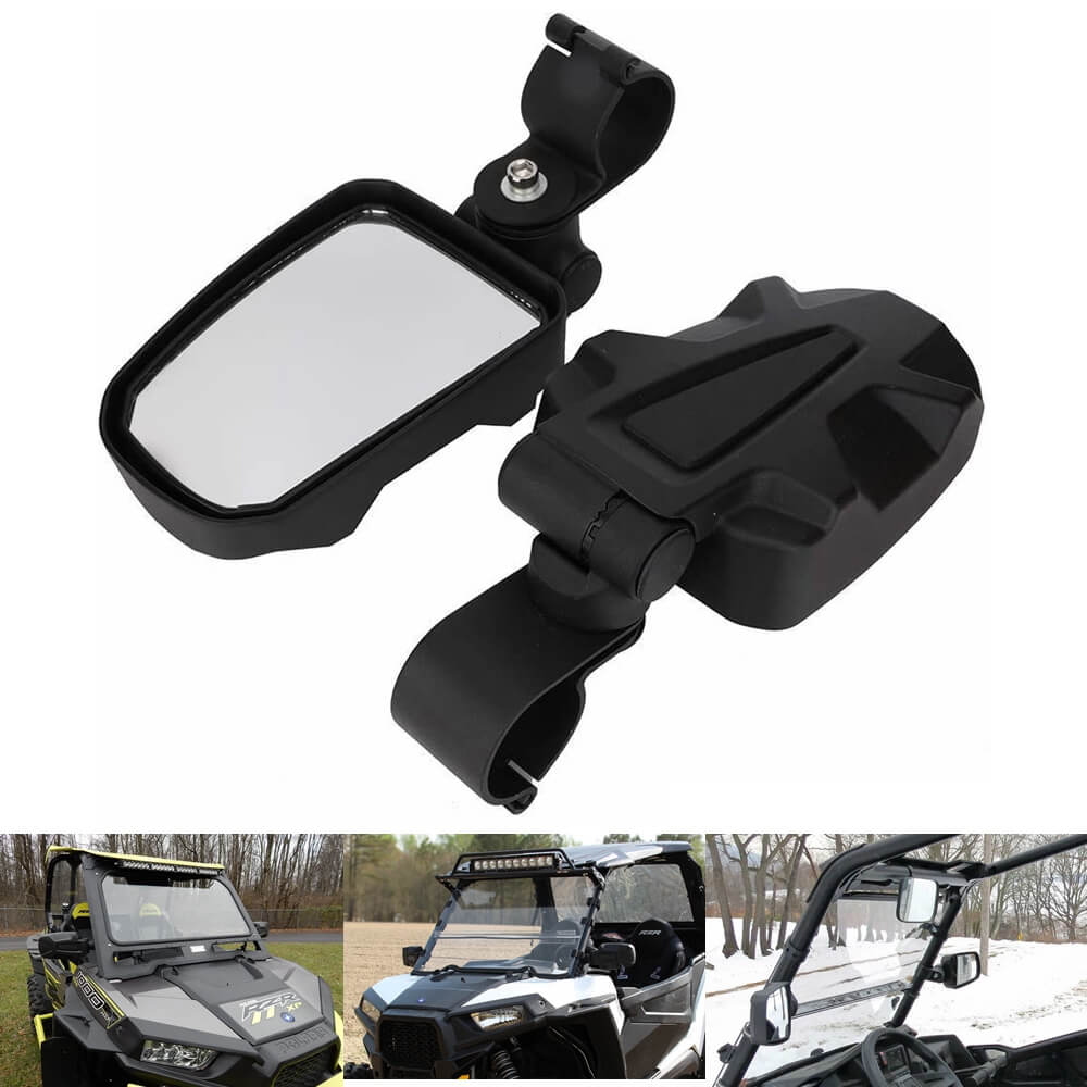 2" UTV Cast Aluminium Pursuit Side View Mirror Compatible for Polaris RZR XP1000 Ranger Can-Am Commander Maverick - pazoma