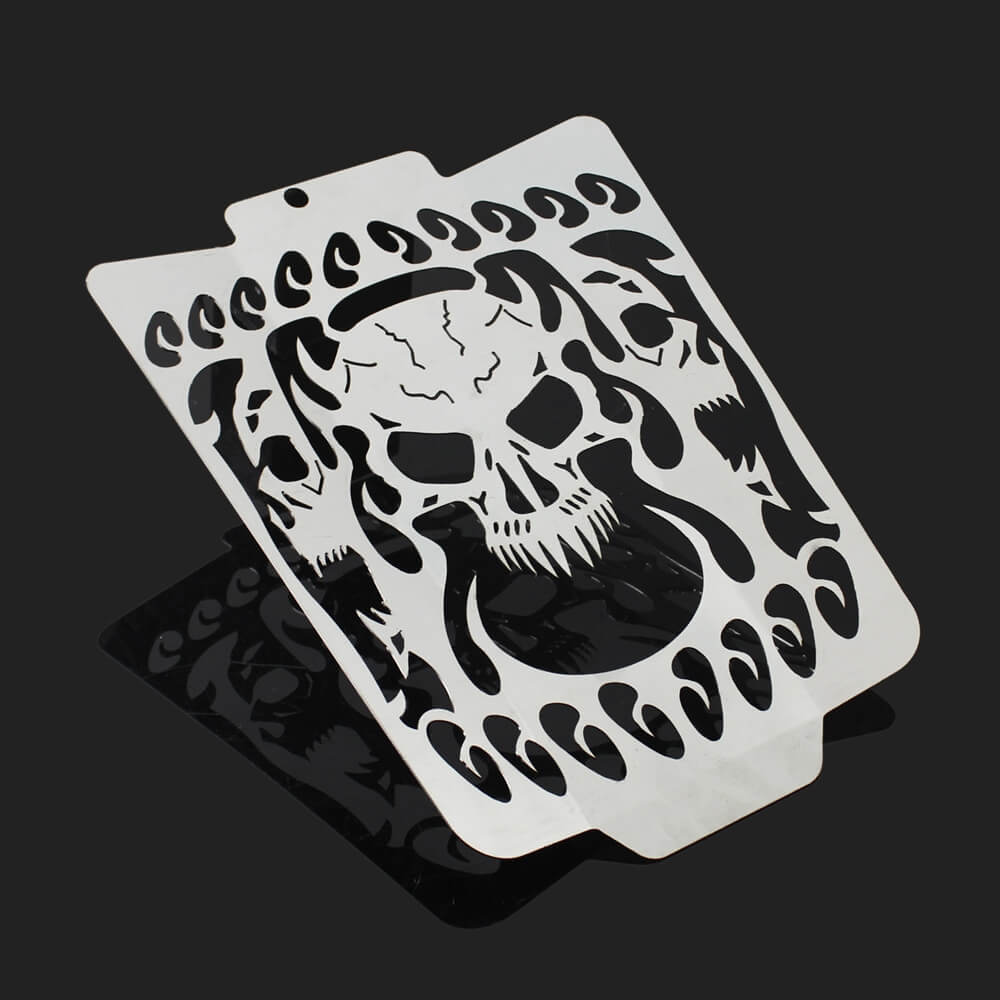 Suzuki Boulevard M109R Intruder VZR1800 M1800R "FIRE SKULL" Stainless Radiator Grill Guard 2006-2019 - pazoma