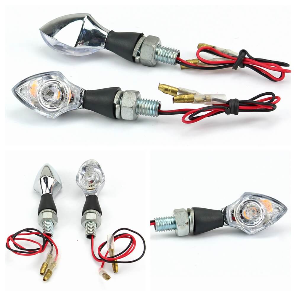 LED Motorcycle Motorbike Indicators Cat-eye Mini Eye Turn Signal Light Nano Blinker 12V for Street bike Cruiser Chopper Retro Custom Harley - pazoma
