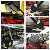 UTV Golf Cart Buggy Sand Car 4.7" Round CNC Aluminum Side Rear View Mirrors For 1.75" Clamp Polaris Rangers RZR XP Yamaha Rhino Arctic Cat Honda - pazoma