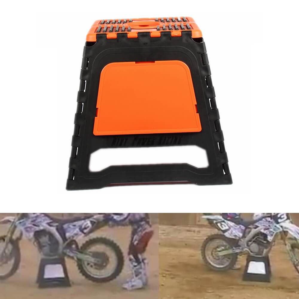 Universal Motorcycle MX Enduro Folding Work Stand Plastic Stand Stool Repairing Folding Lift Repair Holder Dirt Pit Bike Motocross - pazoma