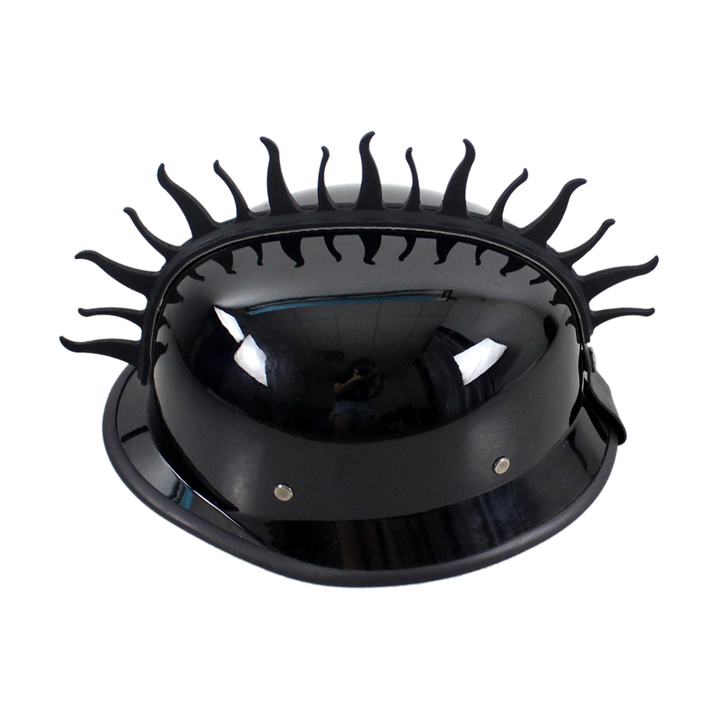 Fire Rubber Motorcycle helmet mohawks spikes Dirt bike Scooter Motorcross Skate Boarding Snowmobile ATV UTV Biker Helmet Warhawk - pazoma