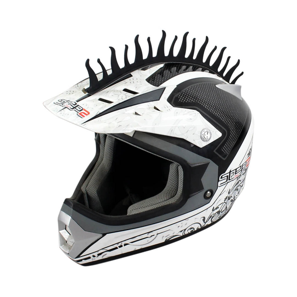 Pazoma Dirt Biker Helmets Mohawks Sticker Spikes Motorbike Rubber Stick Capacete Decoration Fire style - pazoma