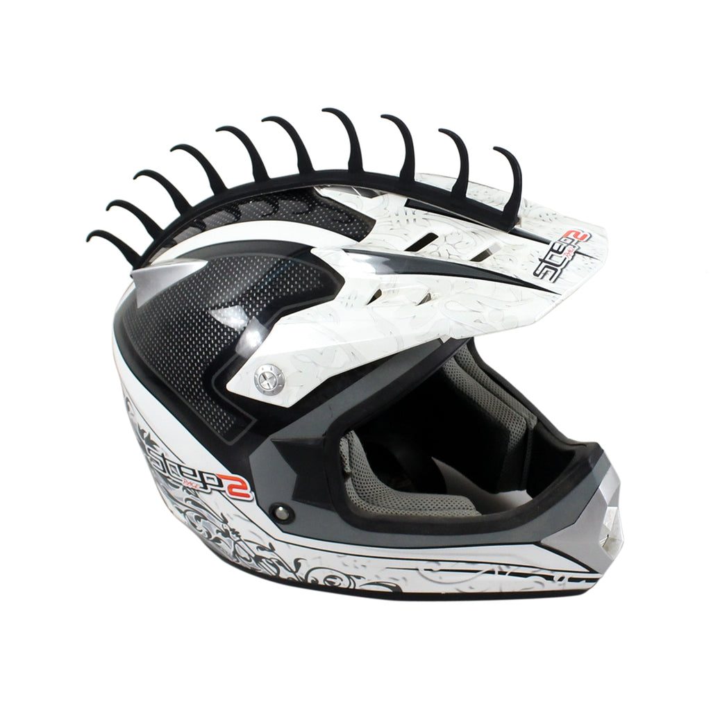 pazoma Motorbike Rubber Helmet Mohawk Sticker Dirt Biker Spikes Stick Capacete Decoration Talon Style - pazoma