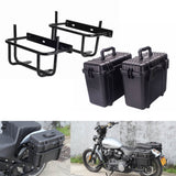 Saddlebags Saddle Bag Case Box W/Conversion Mounting Brackets Guard Rail Kit For Harley M8 Softail Low Rider S Street Bob Standard Fat Bob 2018-2022