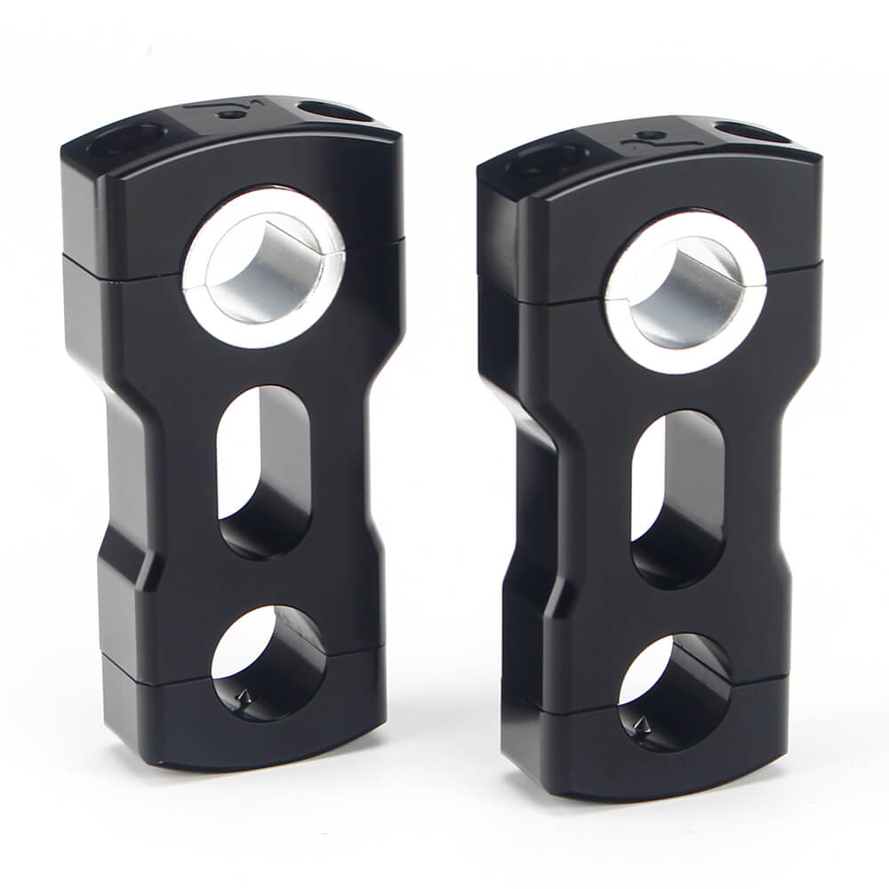 Snowmobile Pivoting Handlebar Fixed Height Risers Clamps 3" for Polaris Matryx Arctic Cat sleds 7/8" 1-1/8" Handlebar T-Style Stems - pazoma