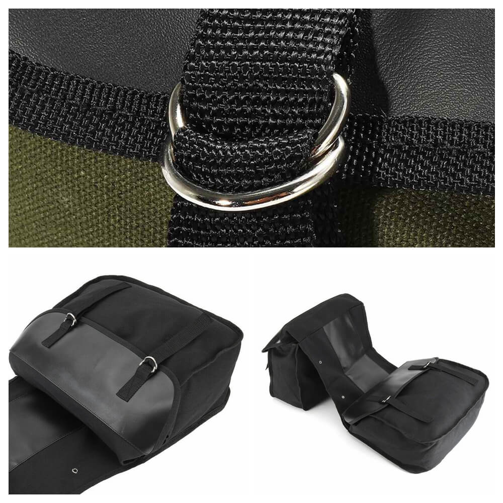 Motorcycle Storage Saddle Bag Large Capacity Canvas Panniers Bags for Bicycle Bike Motor Rear Seat Carrier Bag Two Side Saddlebags - pazoma