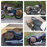 Motorcycle Storage Saddle Bag Large Capacity Canvas Panniers Bags for Bicycle Bike Motor Rear Seat Carrier Bag Two Side Saddlebags - pazoma