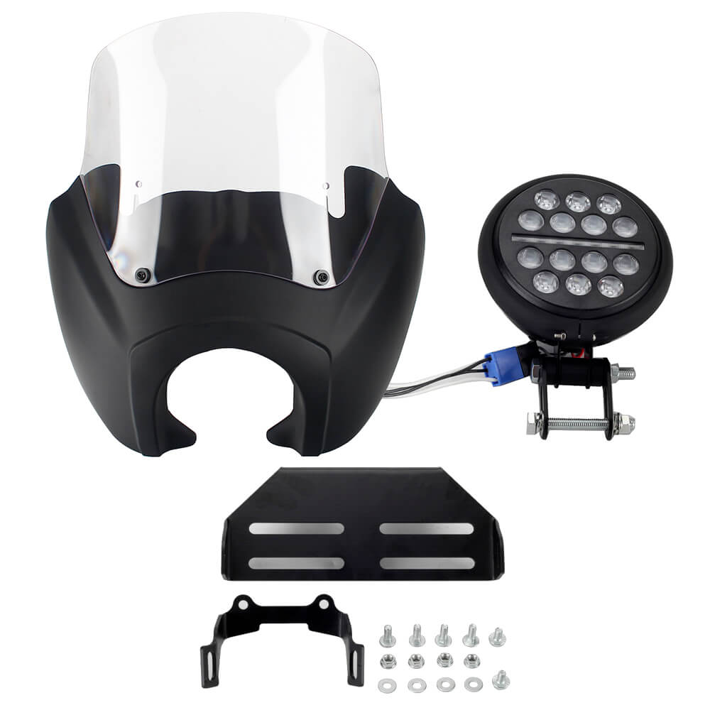 2020-2025 Harley Softail Low Rider S 114 117 FXLRS T-Sport Fairing Windshield w/ 5.75'' LED Headlight Projection Headlamp Kit - pazoma