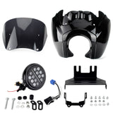 2020-2025 Harley Softail Low Rider S 114 117 FXLRS T-Sport Fairing Windshield w/ 5.75'' LED Headlight Projection Headlamp Kit - pazoma