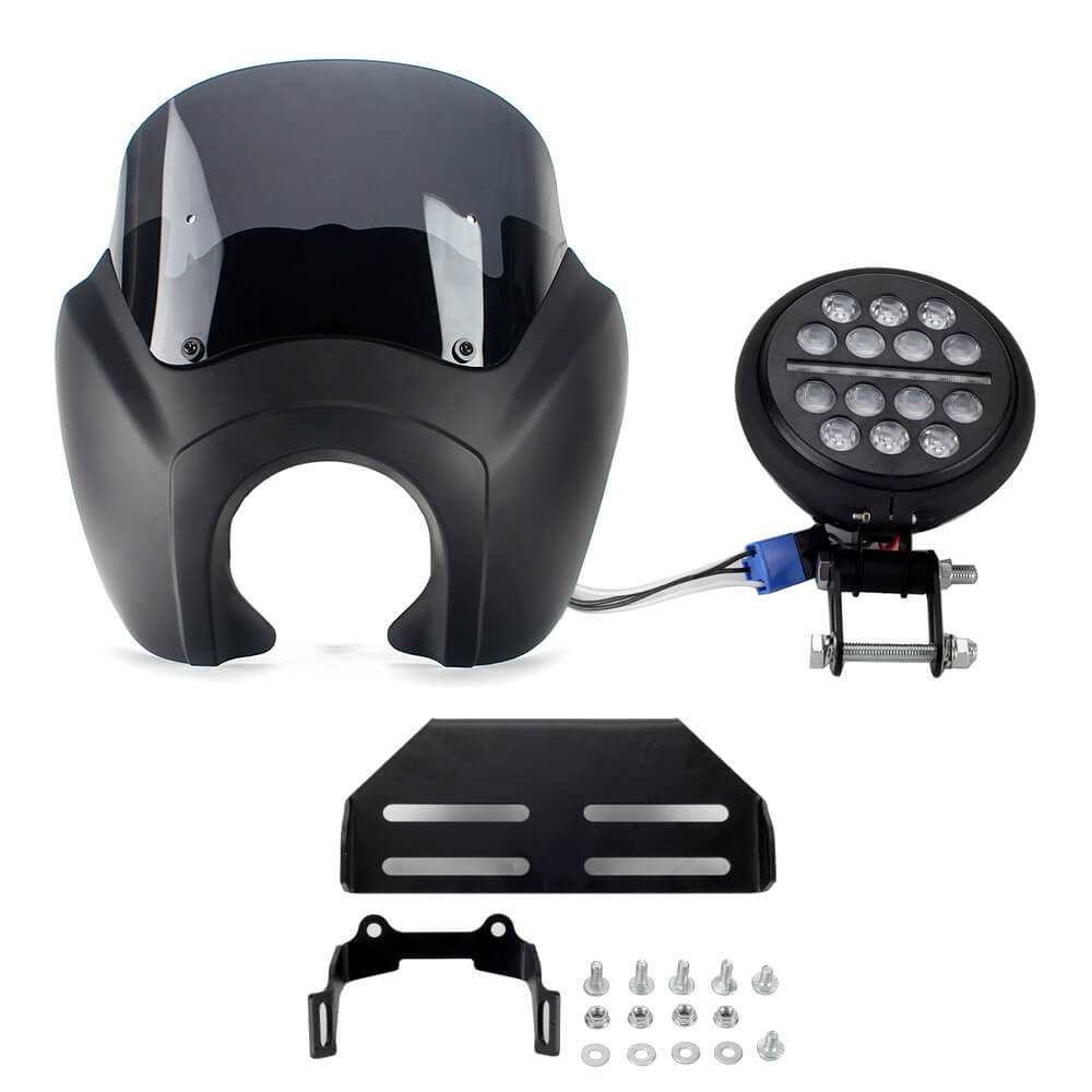 2020-2025 Harley Softail Low Rider S 114 117 FXLRS T-Sport Fairing Windshield w/ 5.75'' LED Headlight Projection Headlamp Kit - pazoma