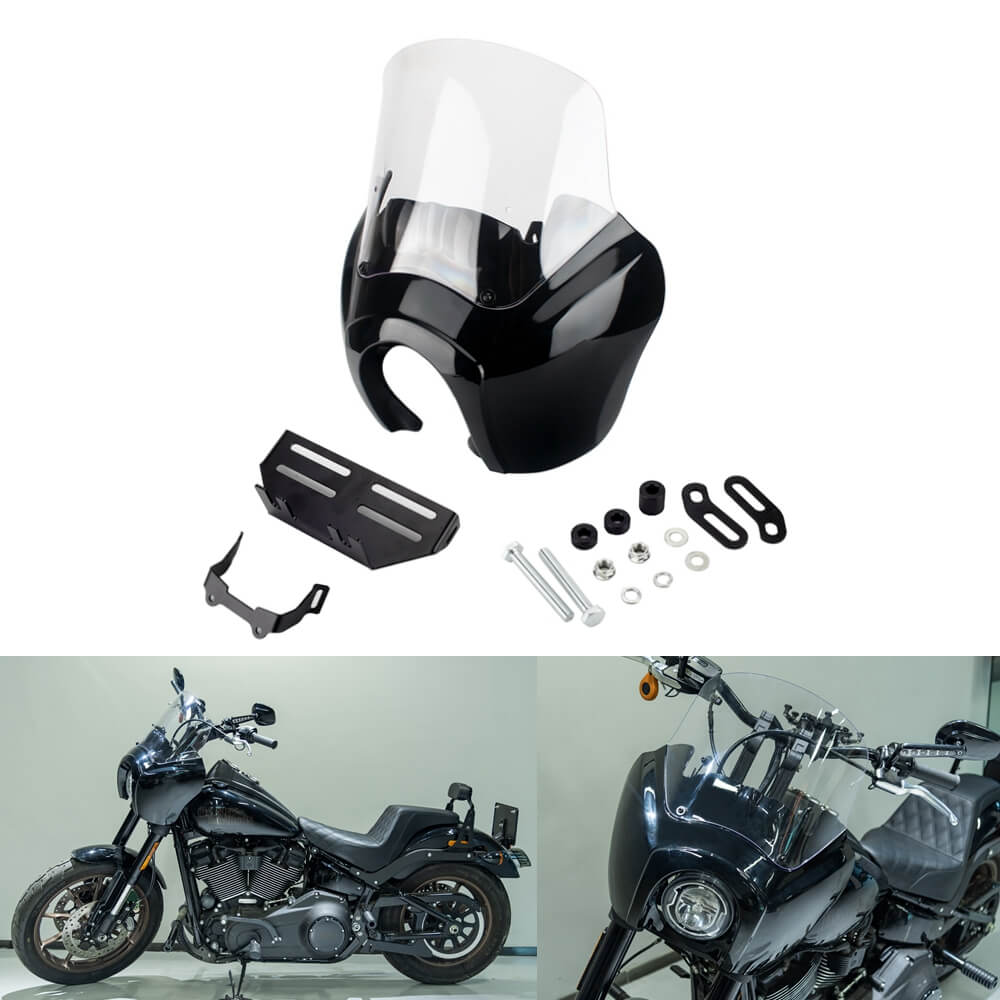 2020-2025 Harley Softail Low Rider S 114 117 FXLRS T-Sport Fairing Outer w/15" 12" 9" Windshield Headlight Relocation Bracket - pazoma