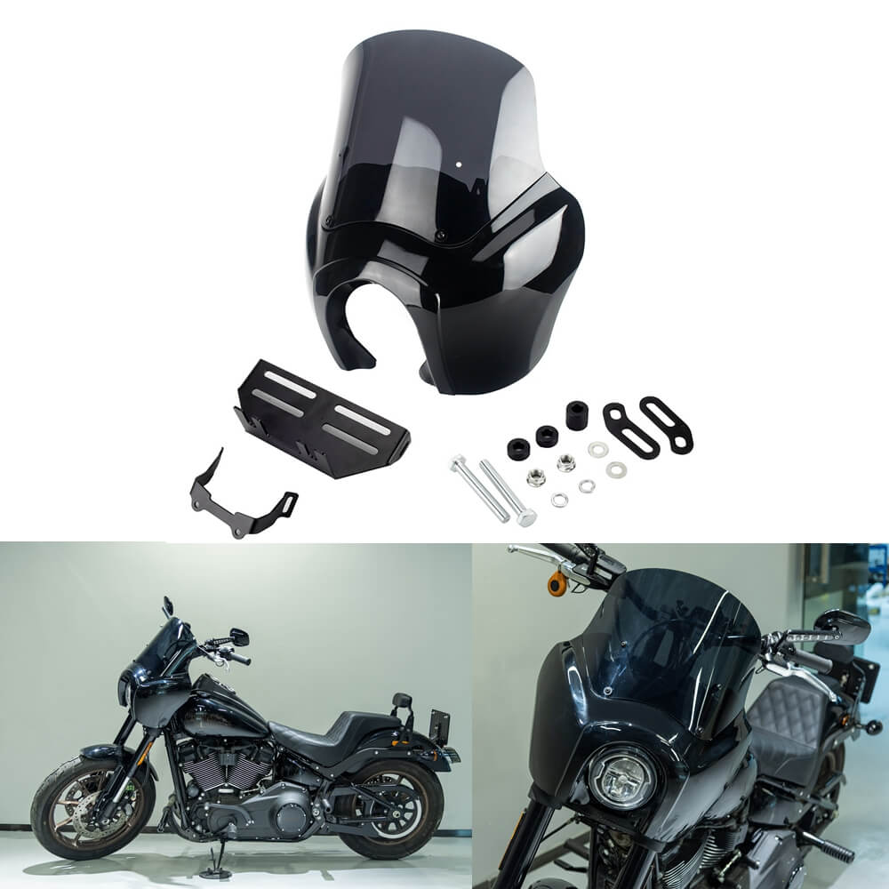 2020-2025 Harley Softail Low Rider S 114 117 FXLRS T-Sport Fairing Outer w/15" 12" 9" Windshield Headlight Relocation Bracket - pazoma