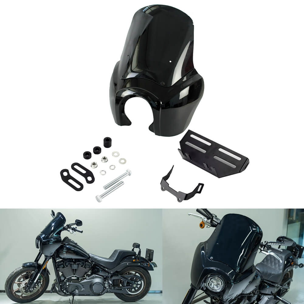 2020-2025 Harley Softail Low Rider S 114 117 FXLRS T-Sport Fairing Outer w/15" 12" 9" Windshield Headlight Relocation Bracket - pazoma