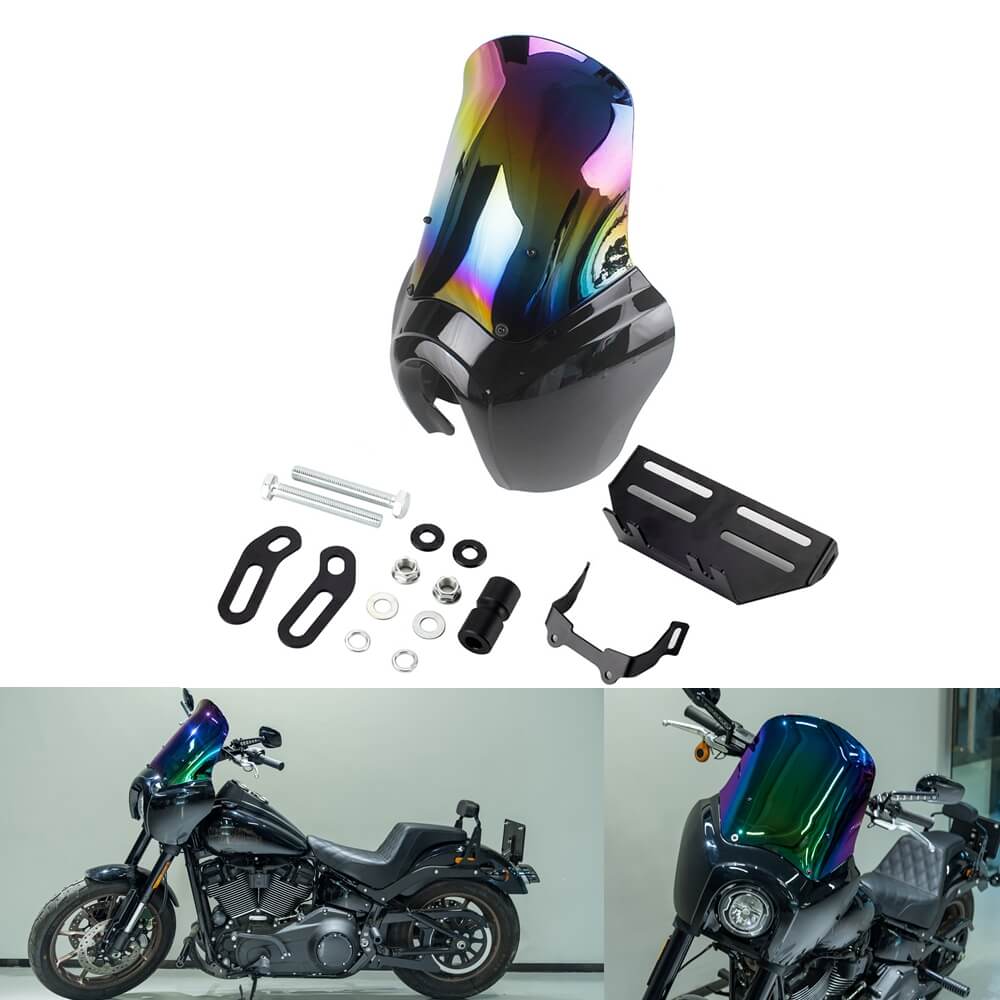 2020-2025 Harley Softail Low Rider S 114 117 FXLRS T-Sport Fairing Outer w/15" 12" 9" Windshield Headlight Relocation Bracket - pazoma