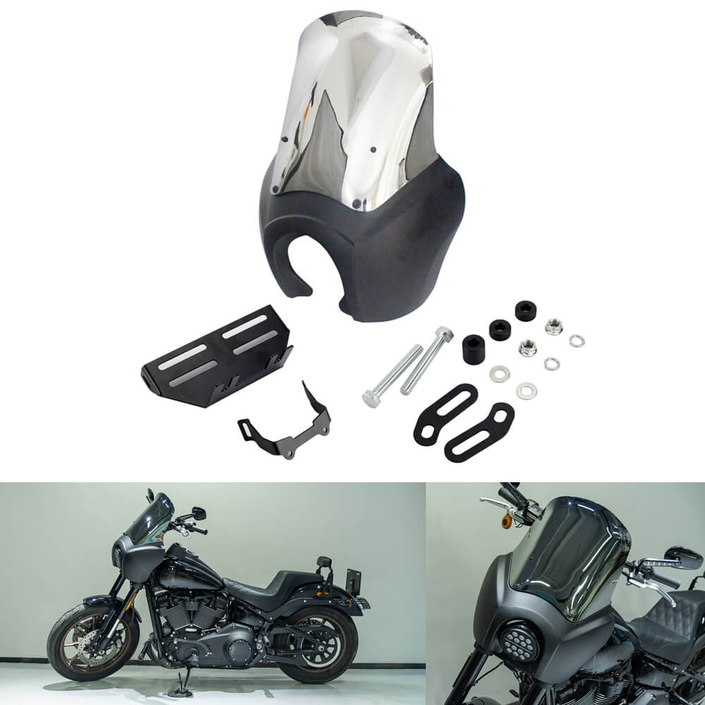 2020-2025 Harley Softail Low Rider S 114 117 FXLRS T-Sport Fairing Outer w/15" 12" 9" Windshield Headlight Relocation Bracket - pazoma