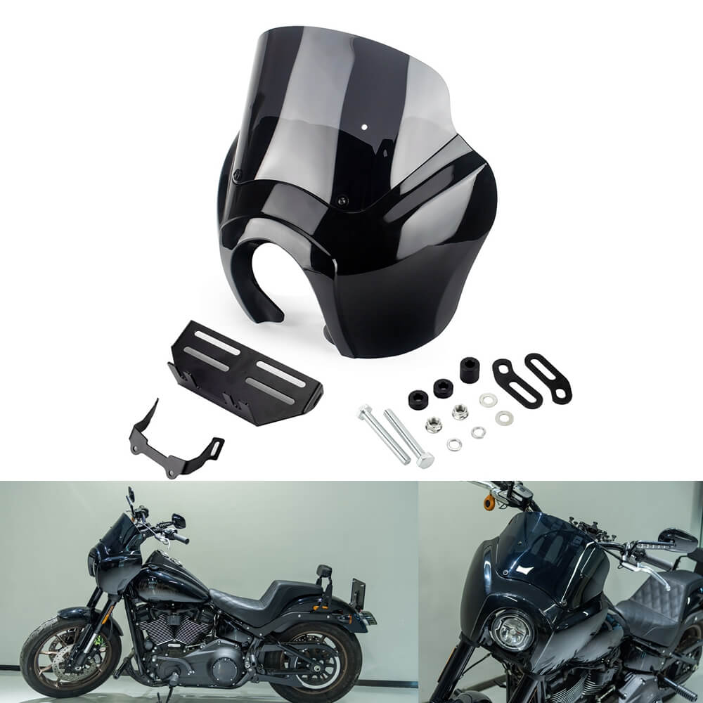 2020-2025 Harley Softail Low Rider S 114 117 FXLRS T-Sport Fairing Outer w/15" 12" 9" Windshield Headlight Relocation Bracket - pazoma