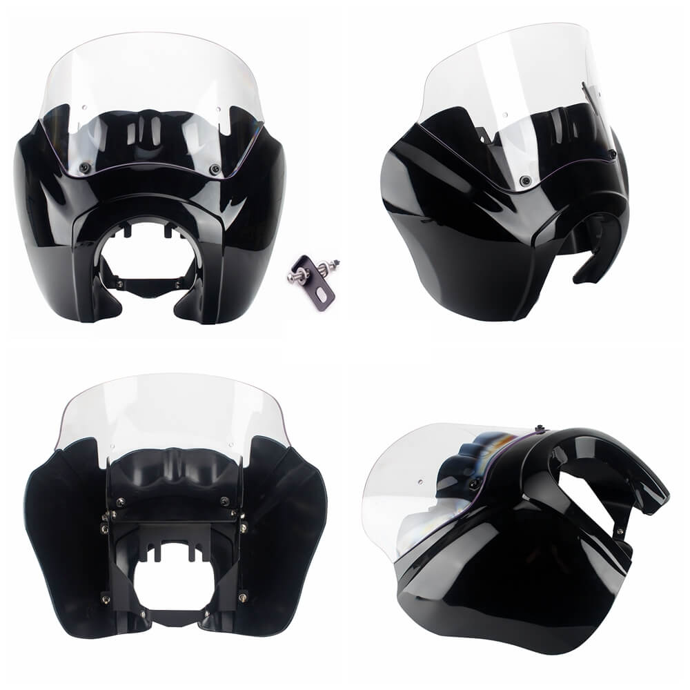 T-Sport Headlight Fairing Outer w/9" Windshield For Harley Softail 18+ Street Bob FXBB 114 FXBBS Standard FXST Low Rider FXLR - pazoma