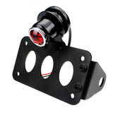 Motorcycle Side Mount Lucas-Style Tail Light w/ 7"x 4" License Number Plate Rear Stop Light For Harley Cafe Racer Cruiser Scrambler Bobber - pazoma