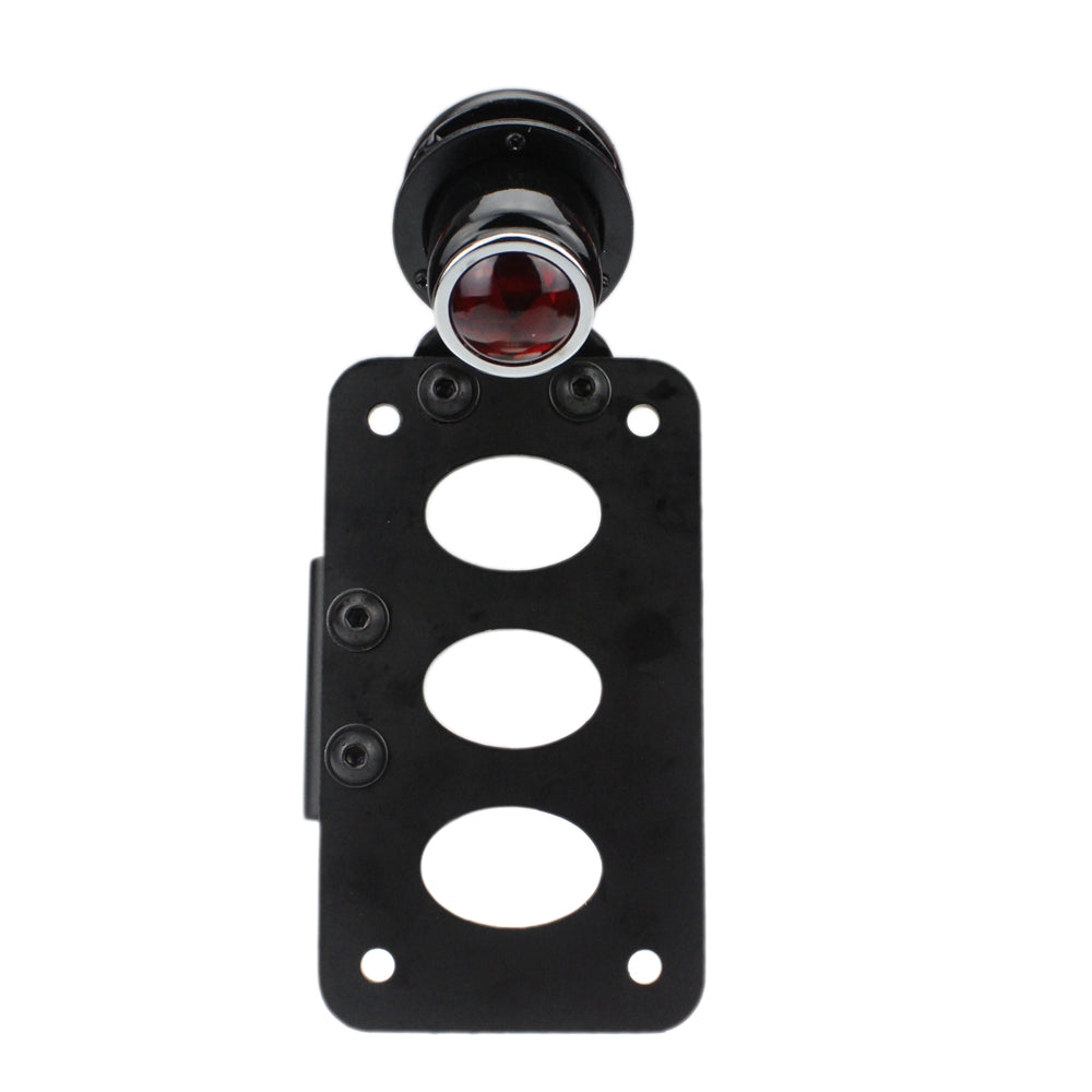 Motorcycle Side Mount Lucas-Style Tail Light w/ 7"x 4" License Number Plate Rear Stop Light For Harley Cafe Racer Cruiser Scrambler Bobber - pazoma