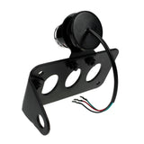 Motorcycle Side Mount Lucas-Style Tail Light w/ 7"x 4" License Number Plate Rear Stop Light For Harley Cafe Racer Cruiser Scrambler Bobber - pazoma