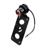 Motorcycle Side Mount Lucas-Style Tail Light w/ 7"x 4" License Number Plate Rear Stop Light For Harley Cafe Racer Cruiser Scrambler Bobber - pazoma