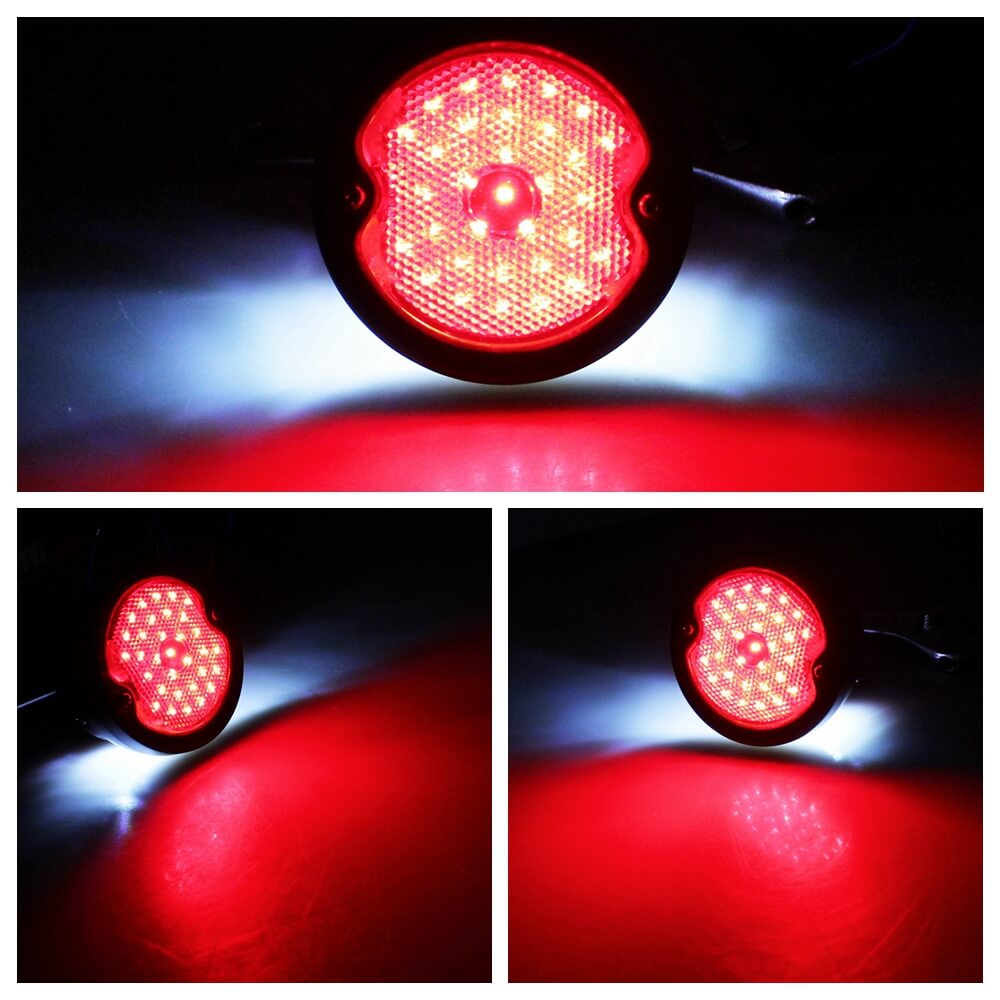 Retro Motorcycle 12v LED Taillight Red Lens W/License Light For Harley Chopper Cafe Racer Bobber Custom Brake Stop Tail Light - pazoma