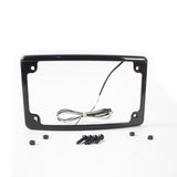 Black Radius 4 X 7 Curved Led Motorcycle License Plate Frame Harley Rear Fender / LPF-RAD-B-LP - pazoma