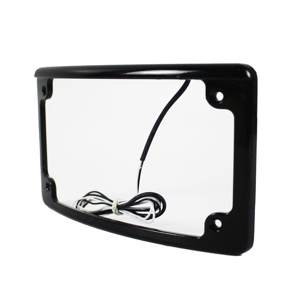 Radius Motorcycle Plate Frames with LED Illumination LPF-RAD-B-LP License Plate Frame Mount w/LED Lights - pazoma