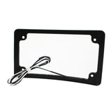 Black Radius 4 X 7 Curved Led Motorcycle License Plate Frame Harley Rear Fender / LPF-RAD-B-LP - pazoma