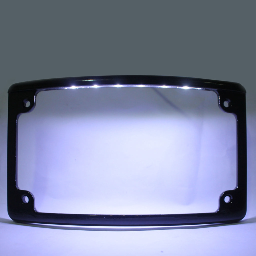 Radius Motorcycle Number LED License Plate Frame Chrome LED Illumination For Harley - pazoma